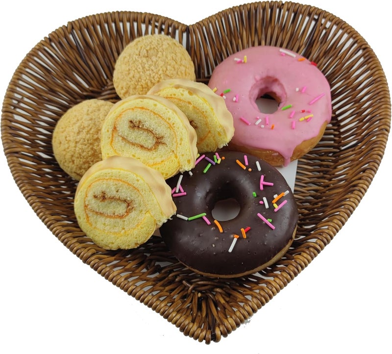AMBOJIE Wicker Bread Basket,Handwoven Storage Basket for Fruit Basket Vegetables Cosmetics in Home Restaurant & Bakery (Heart-shaped 3Pack) - Image 4